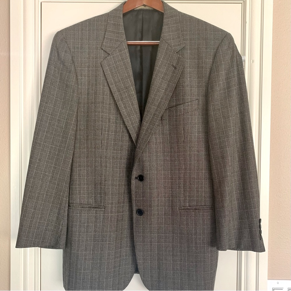Joseph Abboud Sport Coat Black & Tan Plaid 42R